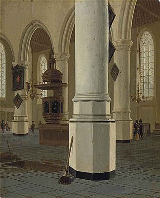Interior of the Oude Kerk, Delft, seen from the northern aisle, looking to the southeast