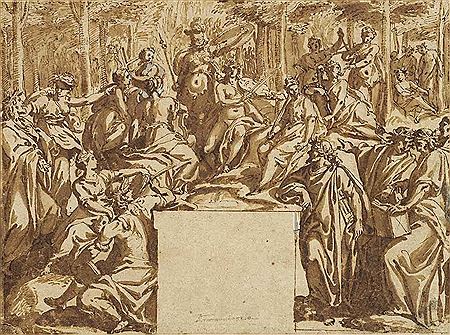 Minerva visiting Apollo and the Muses on Parnassus