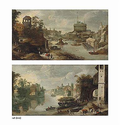 A VIEW OF THE CASTEL SANT'ANGELO, ROME, FROM THE TIBER; AND AN ITALIANATE RIVER LANDSCAPE WITH A TOWER AND THE RUINS OF A BRIDGE (2) by Philippe De Momper - Auction record, sale price, and art valuation. Compare with similar artists and explore comparable artworks.
