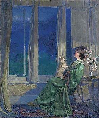 When the blue evening slowly falls by Frank Bramley - Auction record, sale price, and art valuation. Compare with similar artists and explore comparable artworks.