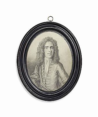 Sir Andrew Fountaine (1676-1753), in embroidered jacket and jabot, full bottomed curling wig