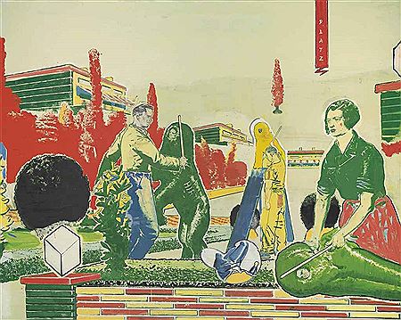 Sample artwork by Neo Rauch (Born 1960), known for surreal, fantasy, narrative painting - View similar artists and auction records