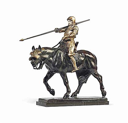 EQUESTRIAN GROUP OF A JOUSTING KNIGHT