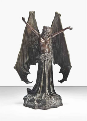 'LE VAMPIRE' / 'LA CHAUVE-SOURIS', A RARE SYMBOLIST FIGURE