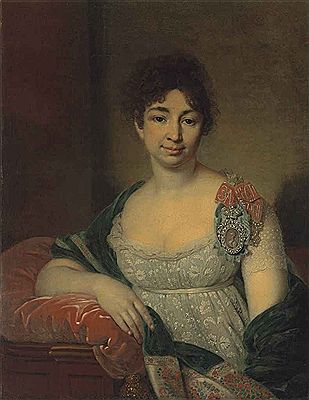 Portrait of Princess Ekaterina Nikolaevna Lopukhina, née Shetneva (1763-1839), wearing a Lady of Honour insignia and the Order of St Catherine