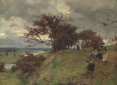 After Work - when the chill rain begins at shut of eve in dull November by Alfred William Parsons - Auction record, sale price, and art valuation. Compare with similar artists and explore comparable artworks.