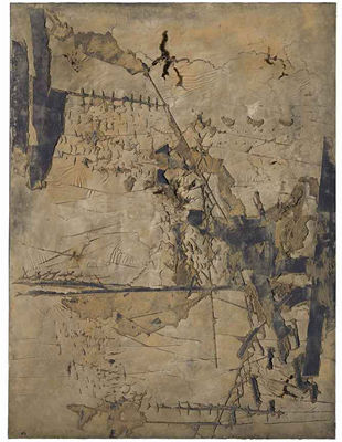 Sample artwork by Antoni Tapies (1923 - 2012), known for mixed-media modernist painting - View similar artists and auction records
