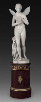 A LIFE-SIZE MARBLE FIGURE OF 'PSYCHE WITH THE LAMP'