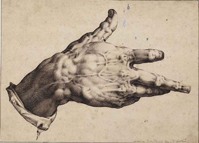 The artist's right hand