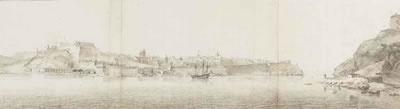 View of Valletta on the island of Malta, seen from Senglea