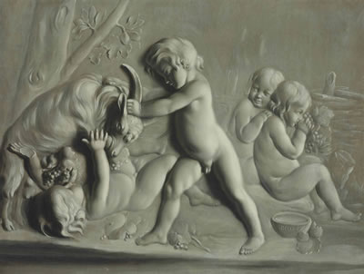 Putti with a Goat, Trompe-l'œil