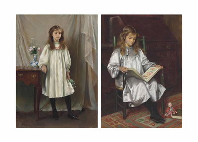 Two portraits of the artist's daughter, Mary (2)