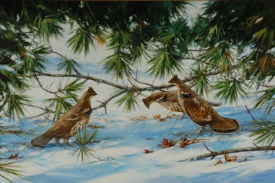 GROUSE IN SNOW