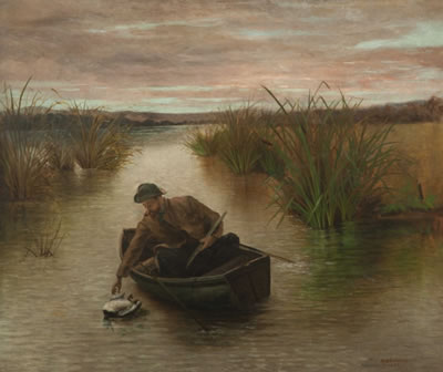 Hunter Retreiving Duck by Arthur Beckwith - Auction record, sale price, and art valuation. Compare with similar artists and explore comparable artworks.