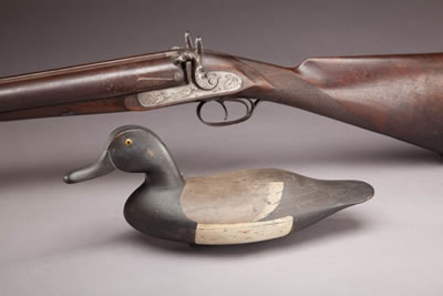 Swimming Bluebill Drake and Antique Gun by John Blair Jr - Auction record, sale price, and art valuation. Compare with similar artists and explore comparable artworks.