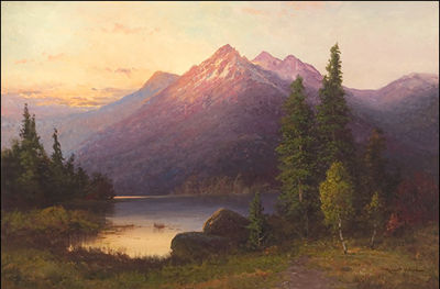 Sunset Peaks, Jackson Lake, Wyoming