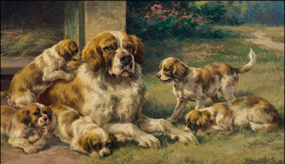 SAINT BERNARD AND PUPS