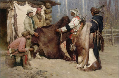 PAINTED ROBE FOR POWDER AND BALL...