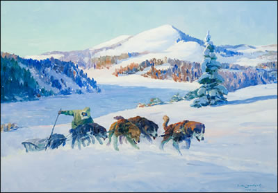 SLED TEAM by Theodore Roosevelt Lambert - Auction record, sale price, and art valuation. Compare with similar artists and explore comparable artworks.