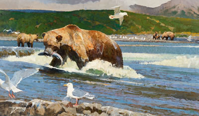 The Spawning Run (1991) by Bob Kuhn - Auction record, sale price, and art valuation. Compare with similar artists and explore comparable artworks.
