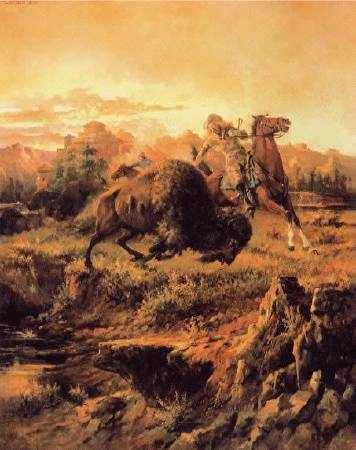Custer's Last Buffalo Hunt, Little Missouri River, Dakota by Edgar Samuel Paxson - Auction record, sale price, and art valuation. Compare with similar artists and explore comparable artworks.