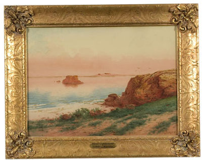 Sample artwork by Edwin Jr Lamasure (1867 - 1916), known for landscape, harbor views, engraver - View similar artists and auction records