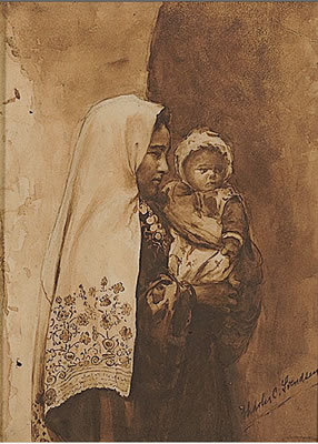 MOTHER AND CHILD by Charles Svendsen - Auction record, sale price, and art valuation. Compare with similar artists and explore comparable artworks.