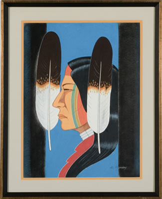 Sample artwork by Alfred Momaday (1913 - 1981), known for genre-symbolic-indian, religious painting, teaching - View similar artists and auction records