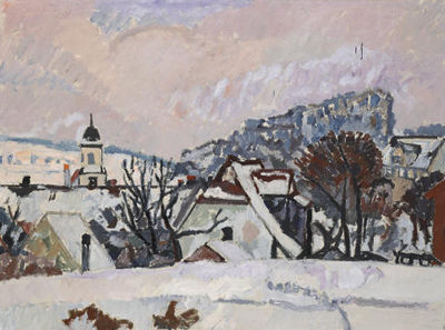 Winterlandschaft, Kloster Fahr, 1942