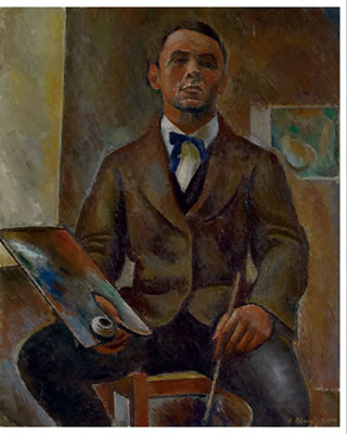 Autoportrait assis à la palette et au pinceau