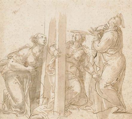 La Vierge, sainte Marie-Madeleine et saint Jean au pied de la Croix by Nicolo Circignani - Auction record, sale price, and art valuation. Compare with similar artists and explore comparable artworks.