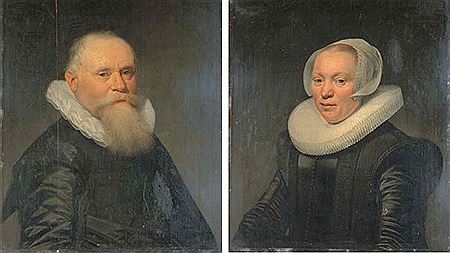 Portrait de dame; et Portrait d'homme (2)