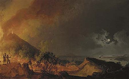 Eruption du Vésuve, vue depuis l'Atrio del Cavallo