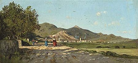 Sample artwork by Paul Guigou (1834 - 1871), known for landscape paintings - View similar artists and auction records