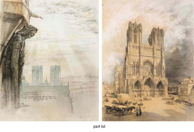 La cathédrale de Reims; Incendie de la cathédrale de Reims; Notre dame de Reims: l'annonciation; Notre Dame de Reims: l'ange de l'annonciation au portail (4)