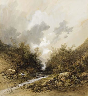 Femme assise et son chien au bord d'une rivière