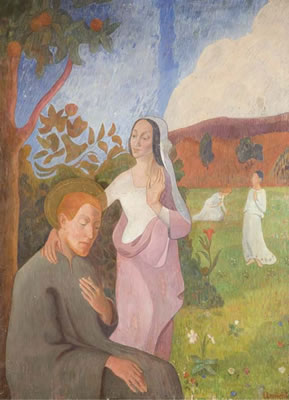 Saint François et la vision des trois vierges blanches