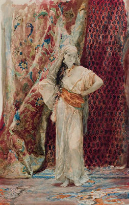 Sample artwork by Alexandre-Georges Henri Regnault (1843 - 1871), known for classical theme painting, battlefield scenes and portraiture - View similar artists and auction records