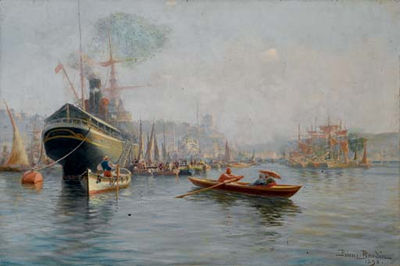Bateaux sur la Corne d'Or, la pointe de Seraglia by François Leon Prieur-Bardin - Auction record, sale price, and art valuation. Compare with similar artists and explore comparable artworks.