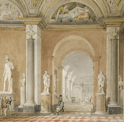 L'ancienne salle de l'Apollon du Belvédère au Louvre