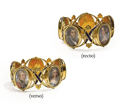 BRACELET EN OR ET EMAIL AVEC CINQ MINIATURES SUR IVOIRE by François Meuret - Auction record, sale price, and art valuation. Compare with similar artists and explore comparable artworks.
