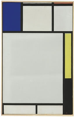 Composition avec bleu, rouge, jaune et noir/Composition in Blue, Red, Yellow and Black