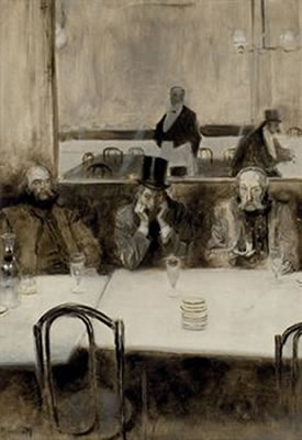 Paul Verlaine, Bibi la Purée et Stéphane Mallarmé au café Procope