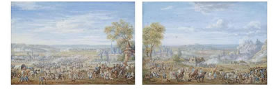Bataille militaire près d'un village; et Campement militaire avec une bataille près d'un village (2) by Louis-Nicholas van Blarenberghe - Auction record, sale price, and art valuation. Compare with similar artists and explore comparable artworks.