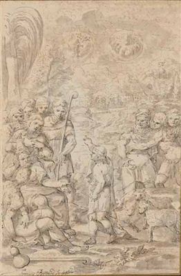 Douze dessins représentant des scènes de l'ancien testament: scènes de l'histoire de Joseph (12)