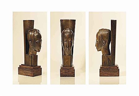 'TÊTE AVEC ÉCRAN', LE MODÈLE CRÉÉ AVANT 1940, EXÉCUTÉ EN 1948, PIÈCE UNIQUE PATINÉE PAR L'ARTISTE by Gustave Miklos - Auction record, sale price, and art valuation. Compare with similar artists and explore comparable artworks.