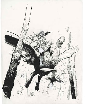 Sample artwork by Vincent Mallie (Born 1973), known for illustration - View similar artists and auction records