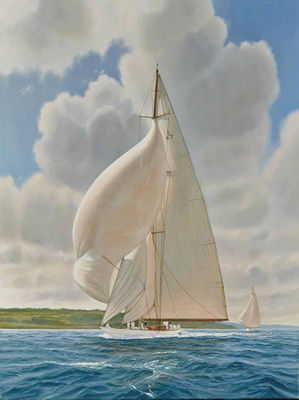 "Velsheda" off the coast of the Isle of Wight