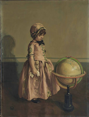 Portrait d'enfant à la mappemonde
