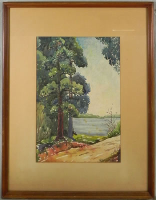 "Landscape by the Lake," c. 1930